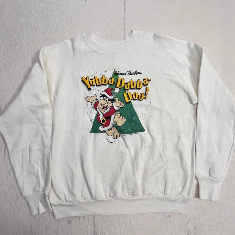 Vintage 1987 Hanna-Barbera Yabba-Dabba-Doo Flinstones Sweatshirt‎ XXL USA